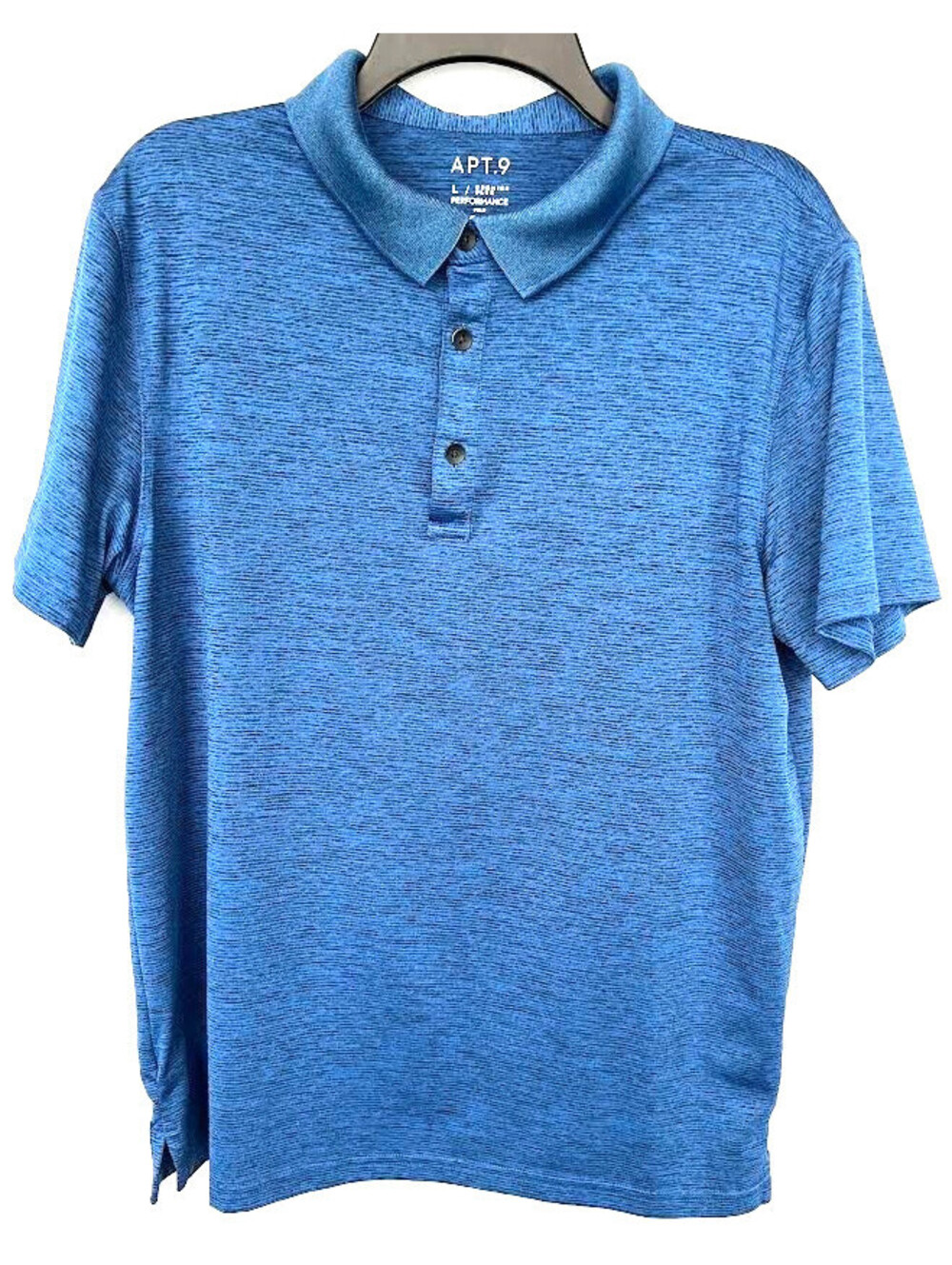 Apt. 9 Men's Polo Shirt-Size Large, Short Sleeved, Blue, Premier Flex Performanc